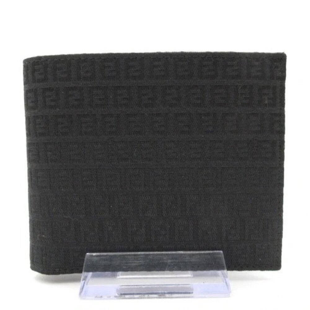 FENDI Zucchino 7M0008 Black Jacquard Leather - Bifold Wallet